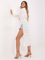 Biała długa koszula z kwiatowym haftem