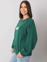 Ciemnozielona bluza plus size bez kaptura Hariette