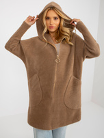 Hurt Jasnobrązowy płaszcz alpaka z dodatkiem wełny