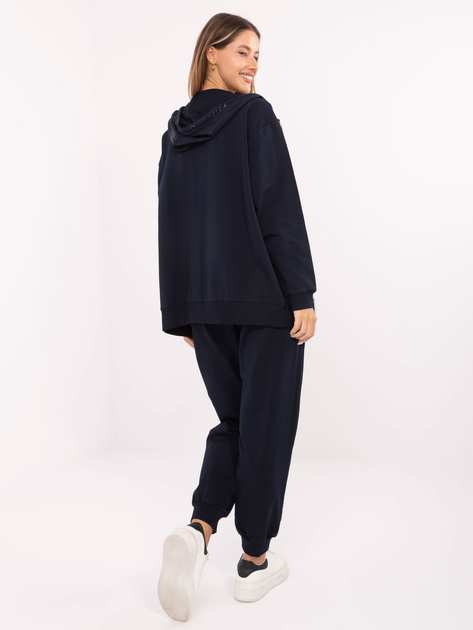 Granatowy damski komplet z rozpinaną bluzą