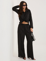 Czarny letni komplet z koszulą oversize RUE PARIS