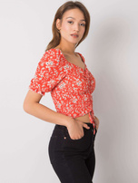 Koralowa krótka bluzka Avignon RUE PARIS