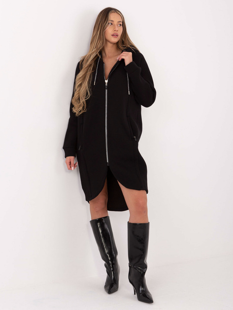 Czarna asymetryczna bluza z suwakiem