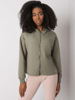 Light khaki quilted basic hoodie Melanie.