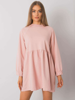Schmutzig-rosa Kleid mit langen Ärmeln Bellevue.