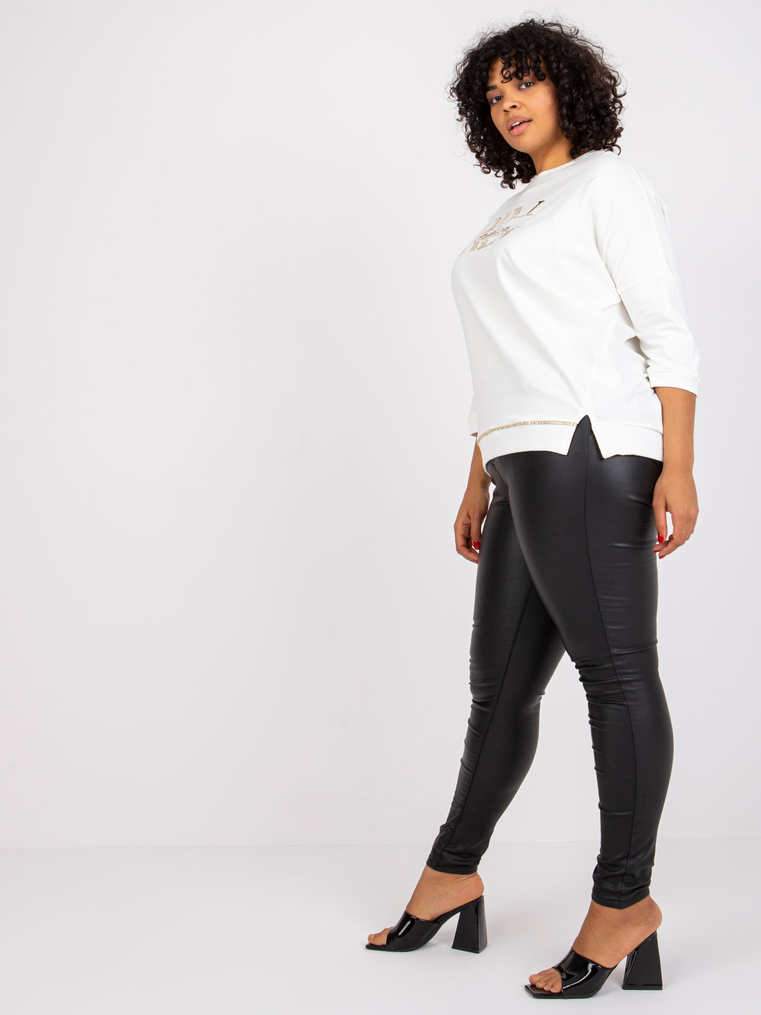 Ecru bluzka plus size bawełniana Cordelia 