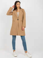 Hurt Camelowy klasyczny płaszcz z podszewką OCH BELLA