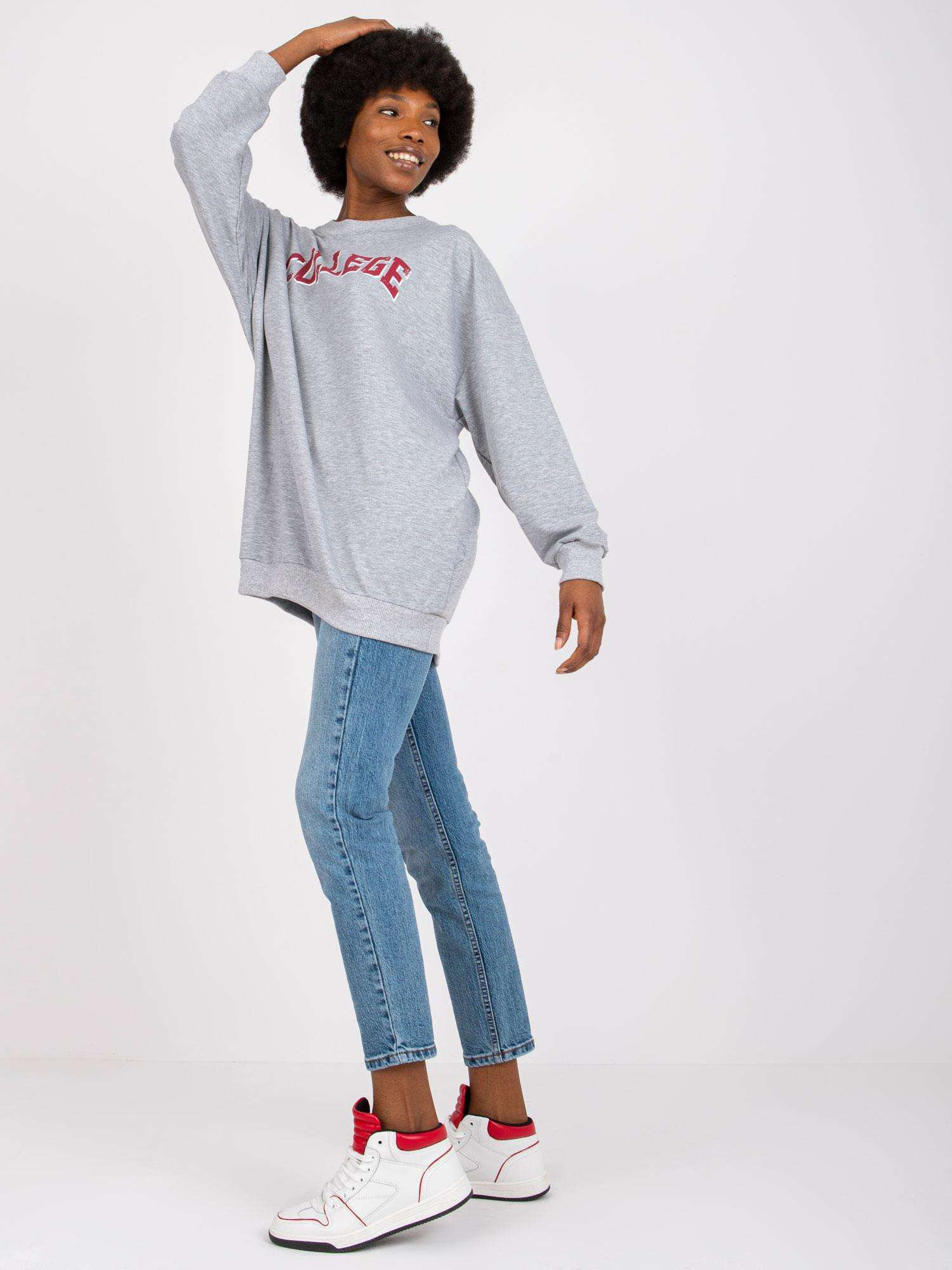 Szara melanżowa bluza dresowa oversize Jessica 