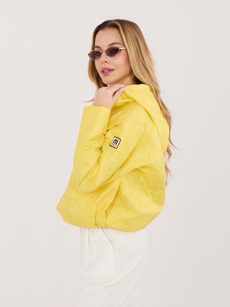 Żółta przejściowa kurtka z kapturem RUE PARIS