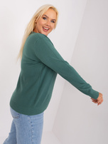 Hurt Ciemnozielony klasyczny sweter plus size z wiskozą