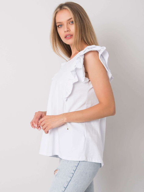 Biała bluzka z falbankami Claude OCH BELLA