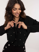 Hurt Czarna rozpinana koszula wizytowa z aplikacjami