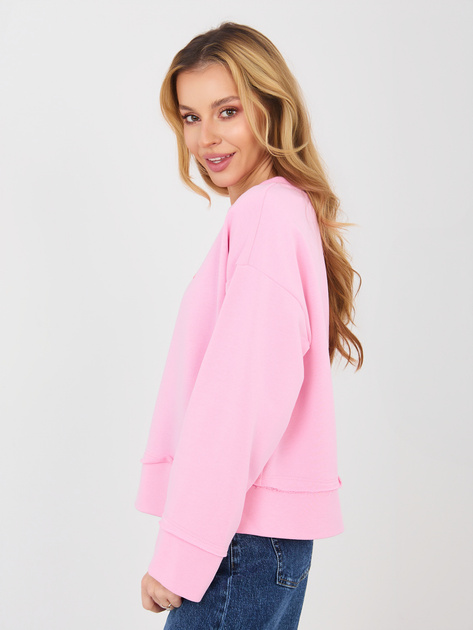 Różowa damska bluza z haftowanym napisem