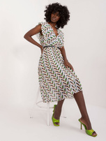 Hurt Biała midi sukienka z printem Rebecca