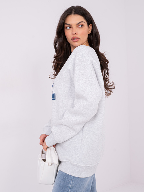 Jasnoszara długa bluza bez kaptura