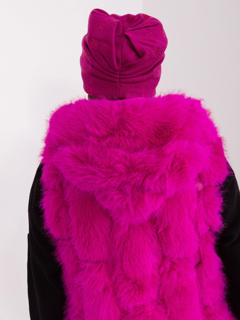 Hurtownia Fuksjowa czapka damska zimowa