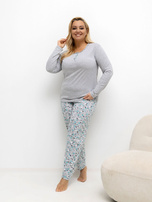 Szara damska piżama plus size z bawełny