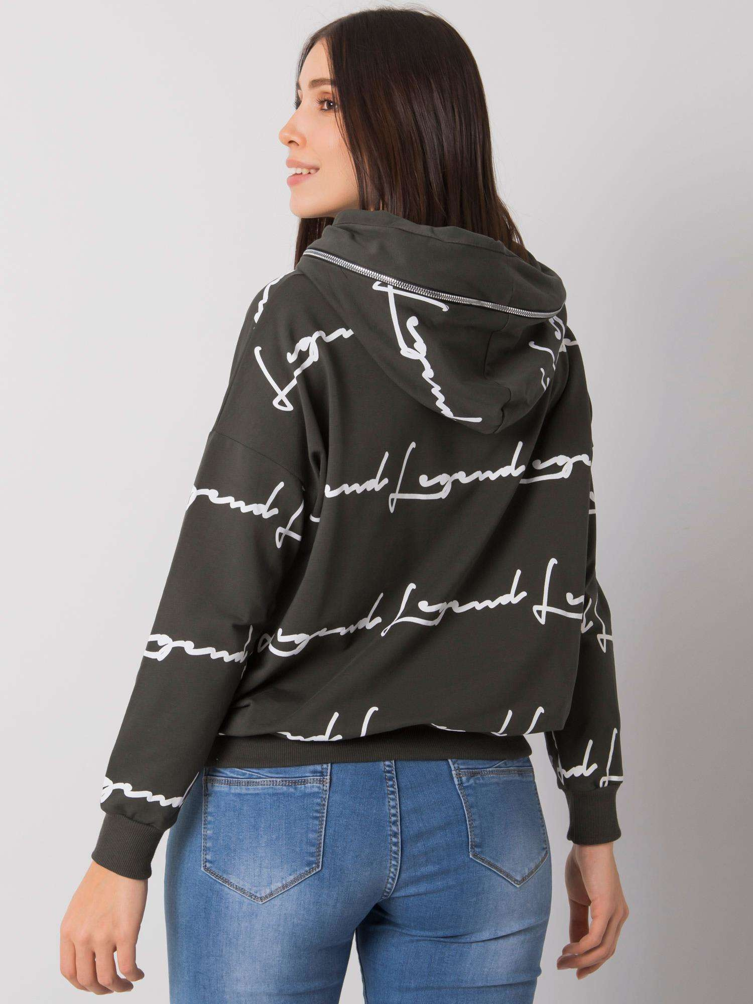 Dark khaki plus size sweatshirt with Jossa pocket