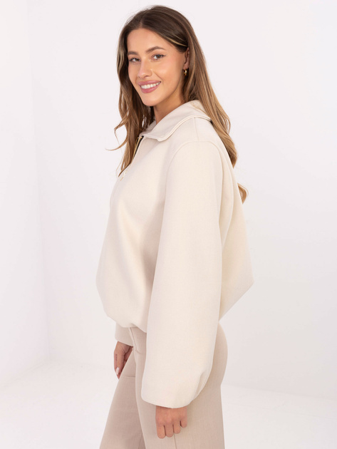 Jasnobeżowa kurtka ze ściągaczem na dole RUE PARIS