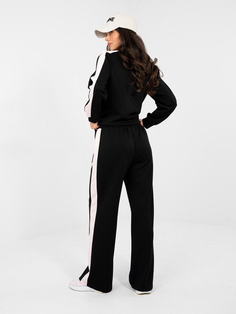 Czarny komplet z przeszyciami na spodniach RUE PARIS