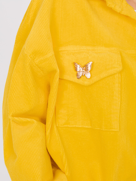 Ciemnożółta sztruksowa kurtka typu bomber RUE PARIS