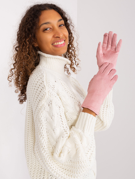 Hurt Jasnoróżowe damskie rękawiczki dotykowe