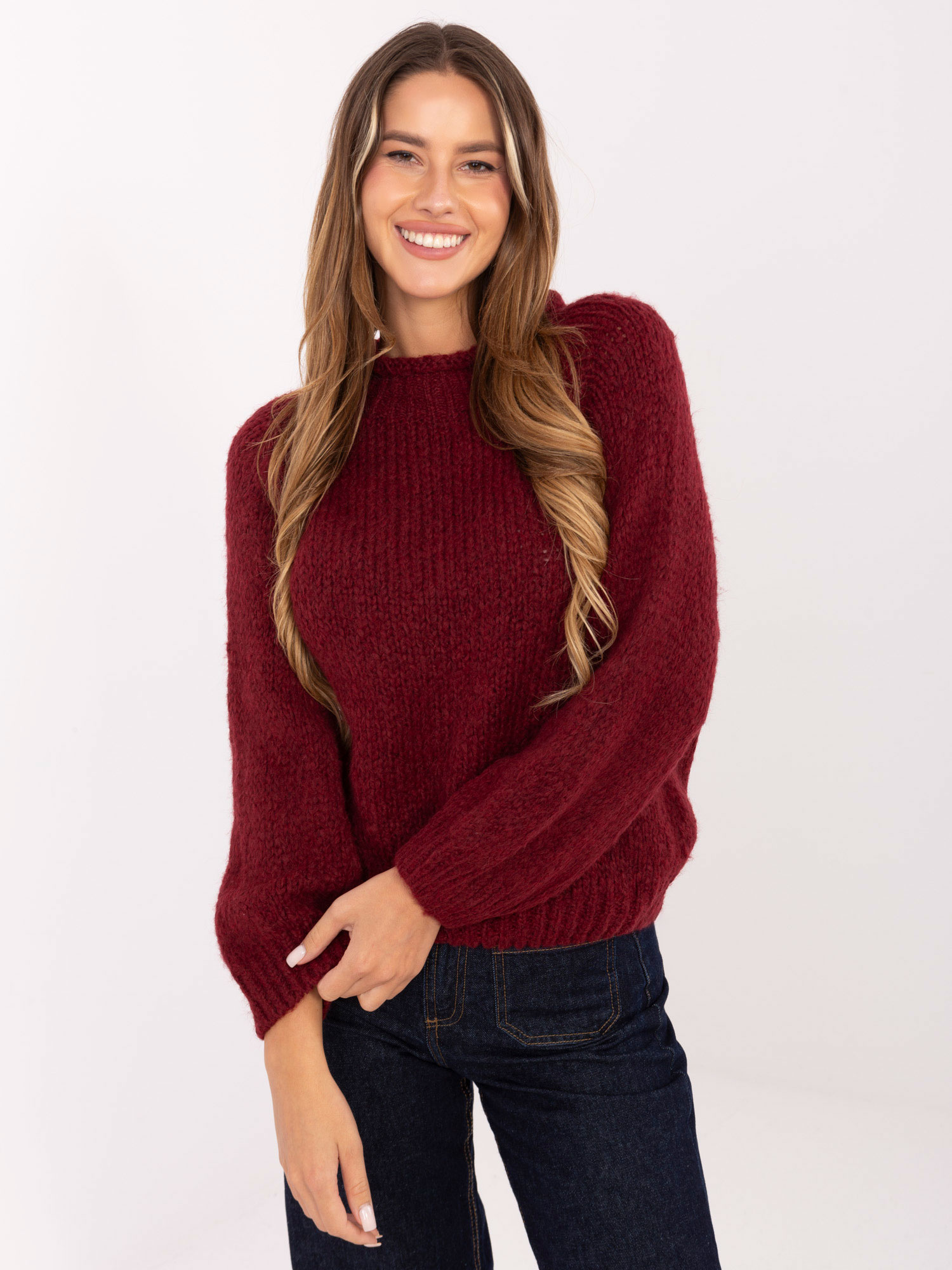 Sweter bordowy