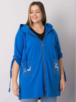 Ciemnoniebieska bluza plus size na suwak Zurich