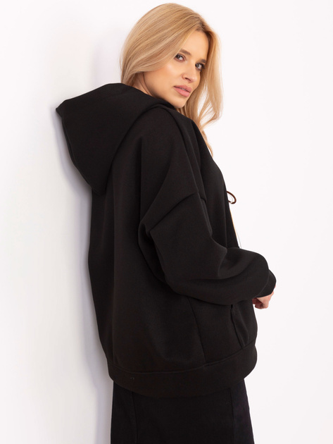 Hurtownia Czarna bluza kangurka z naszywką misia