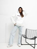 Ecru dresowa bluza oversize z haftem RUE PARIS 