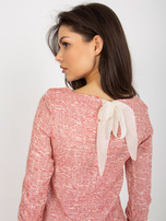 Hurt Czerwono-beżowa bluzka wizytowa z rękawem 3/4