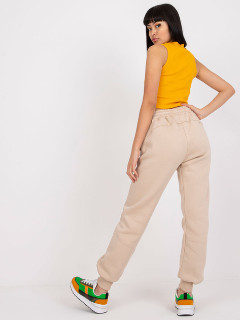 Beżowe spodnie dresowe basic slim fit Julia