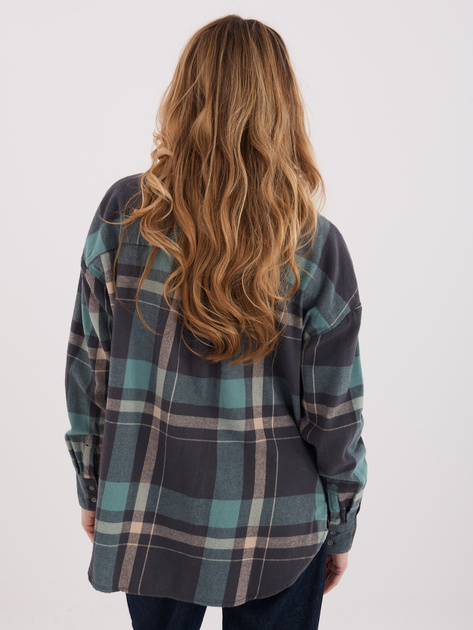 Jasnoszaro-niebieska damska koszula w kratę STITCH & SOUL