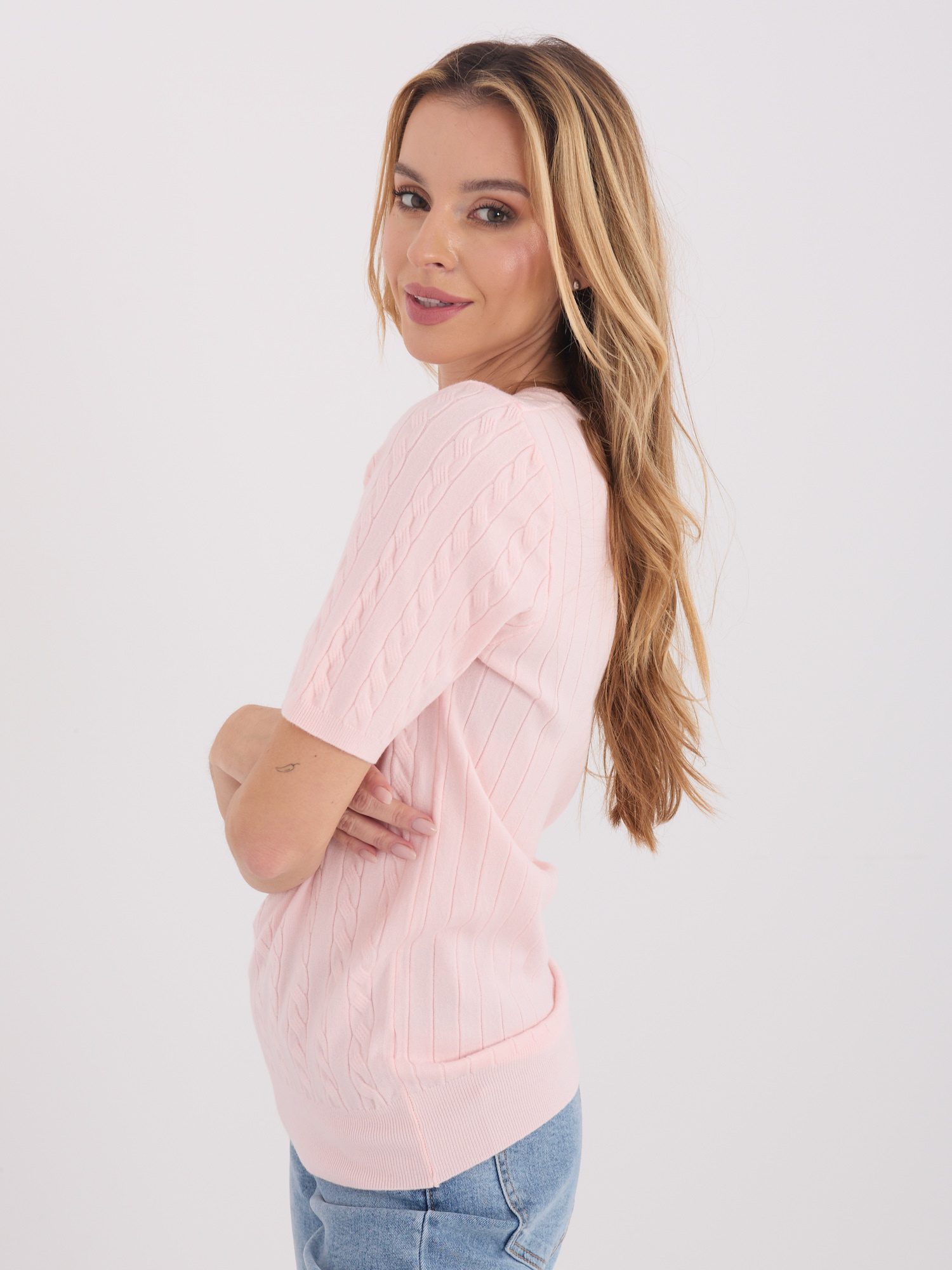 Sweter jasny różowy