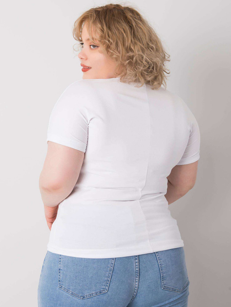 Biała bluzka plus size z dżetami Luce