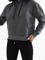 Hurt Ciemnoszara dresowa bluza basic kangurka RUE PARIS