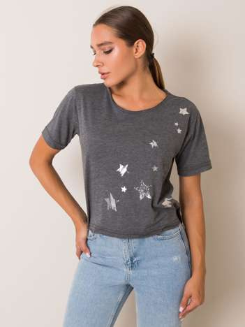 Dunkelgraues T-Shirt Star FÜR FITNESS.