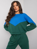 Niebiesko-zielony komplet z bluzą i spodniami Abinelli RUE PARIS