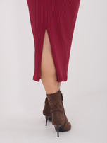 Bordowa spódnica z rozcięciem z tyłu RUE PARIS 