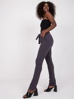 Grafitowe spodnie dresowe z wysokim stanem Santos RUE PARIS