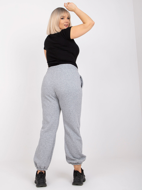 Szare melanżowe dresowe spodnie plus size z kieszeniami Banni