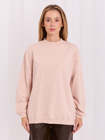 Jasnoróżowa dresowa bluza basic z bawełny 