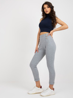 Hurt Szare damskie spodnie dresowe z ozdobnymi guzikami