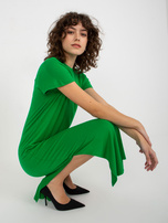 Hurt Zielona midi sukienka basic z rozcięciami Liliane