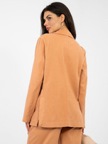 Ceglasta jeansowa marynarka od kompletu RUE PARIS 