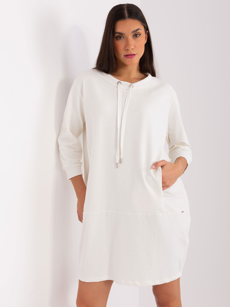 Hurt Ecru damska sukienka dresowa z kieszeniami