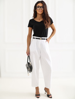 Czarna bawełniana bluzka basic z dekoltem V RUE PARIS 