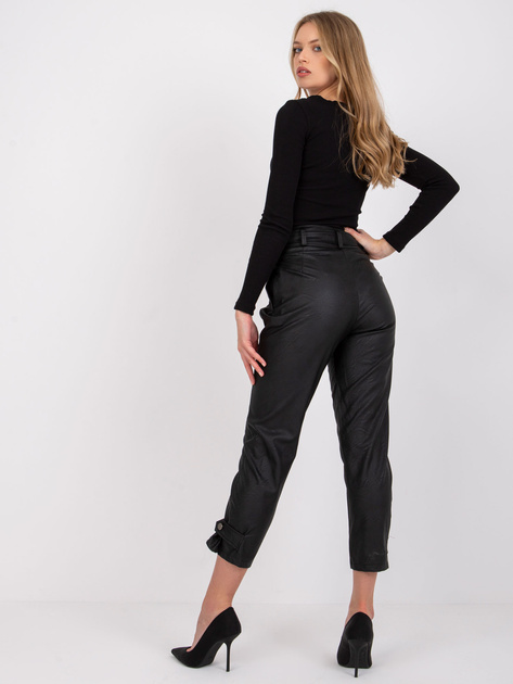 Czarne spodnie ze skóry ekologicznej Wirginia