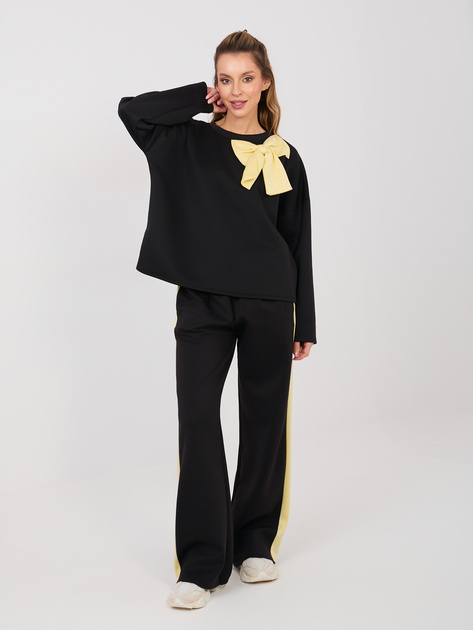 Czarny casualowy komplet z bluzą oversize RUE PARIS