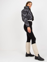 Hurt Czarna krótka puchowa kurtka pikowana bez kaptura